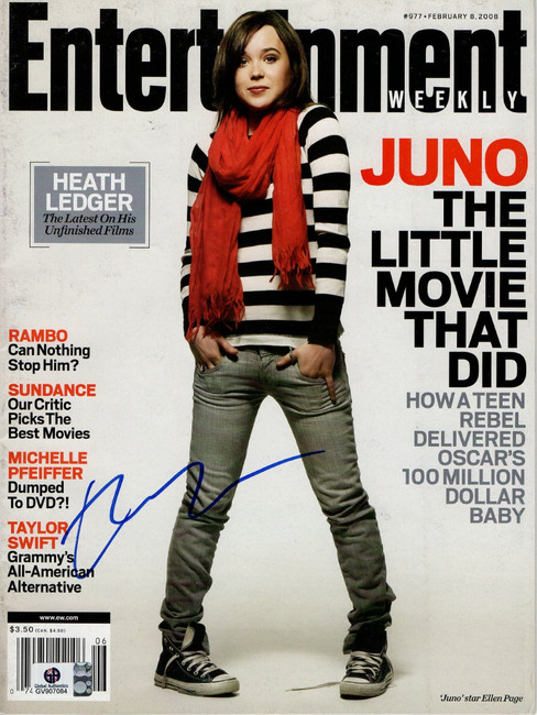 Ellen Page Signed Autographed Magazine Entertainment Weekly Juno GV907084