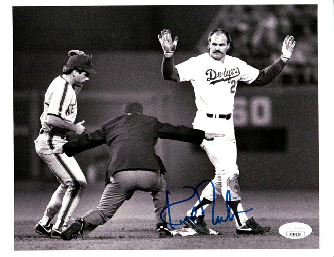 Kirk Gibson Signed Autographed 8X10 Photo Dodgers B/W vs Mets JSA AE80126
