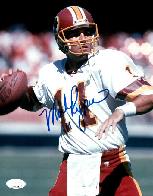 Mark Rypien Signed Autographed 8X10 Photo Washington Throwing Ball JSA AE80128