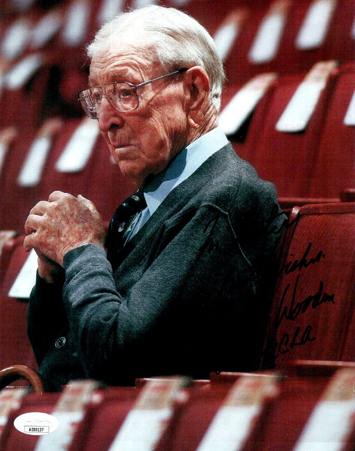 John Wooden Signed Autographed 8X10 Photo UCLA Bruins "For Peter" JSA AE80137