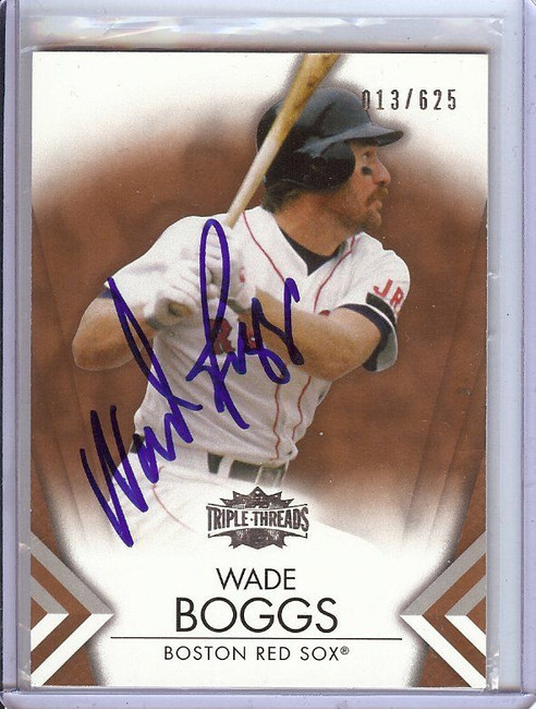 Wade Boggs 2012 Triple Threads Bronze Auto Autograph JSA AF20733 #4 013/625