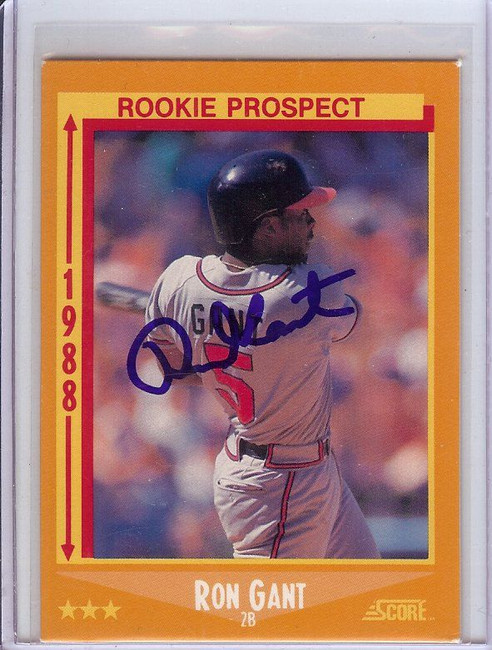 Ron Gant 1988 Score RC Rookie Card Signed Autograph Braves #647 JSA AD30718