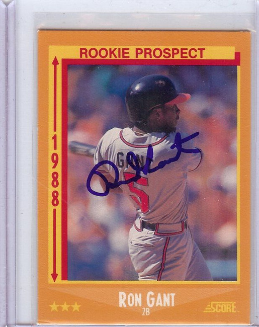 Ron Gant 1988 Score RC Rookie Card Signed Autograph Braves #647 JSA AD30717