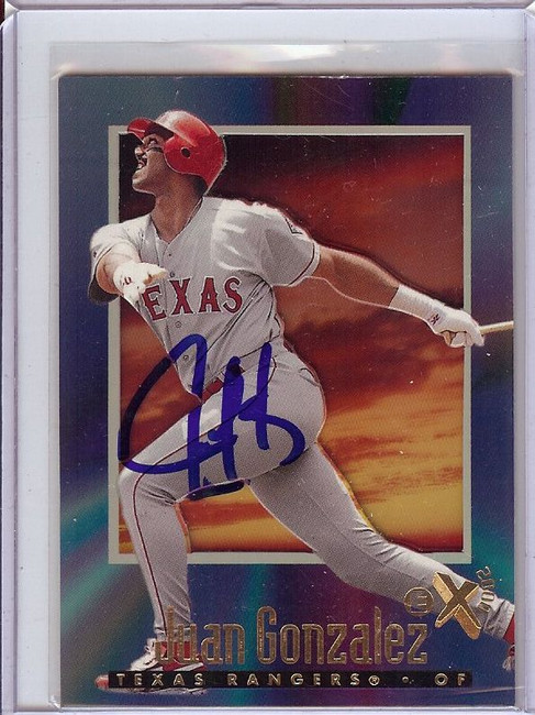 Juan Gonzalez 1997 E-X2000 Hand Signed Autograph Rangers #46 JSA AD30714