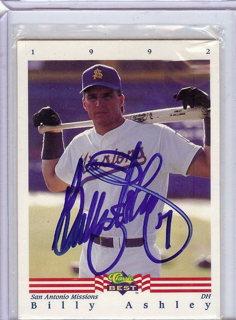 Billy Ashley 1992 Classic Best Hand Signed Autograph Dodgers #243 JSA AD30728
