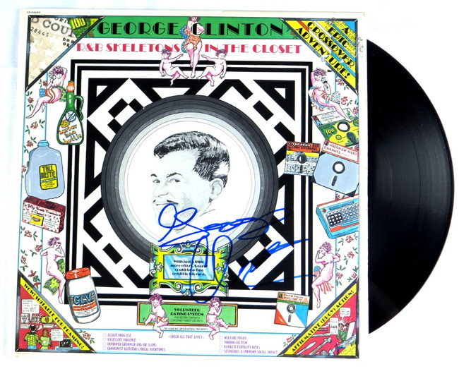 George Clinton Signed Autographed Record Album R&B Skeletons in the Closet JSA
