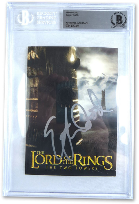 Elijah Wood Signed Autographed Postcard LOTR The Two Towers Beckett Slabbed