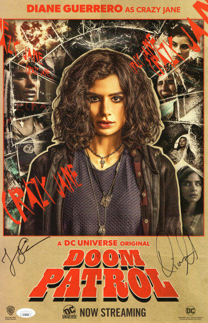 Diane Guerrero Jeremy Carver Autographed 11X17 Poster Doom Patrol JSA AF38439