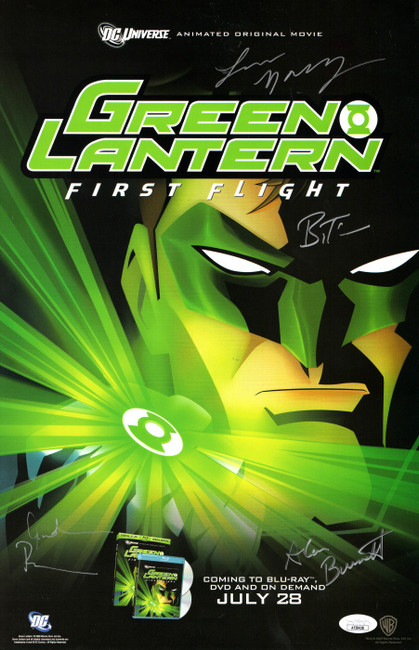 Green Lantern First Flight Cast Autographed 11X17 Poster 4 Autos JSA AF38428