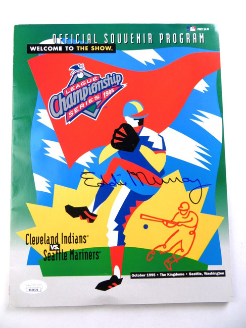 Eddie Murray Signed Autographed Program 1995 ALCS vs Mariners JSA AG39578