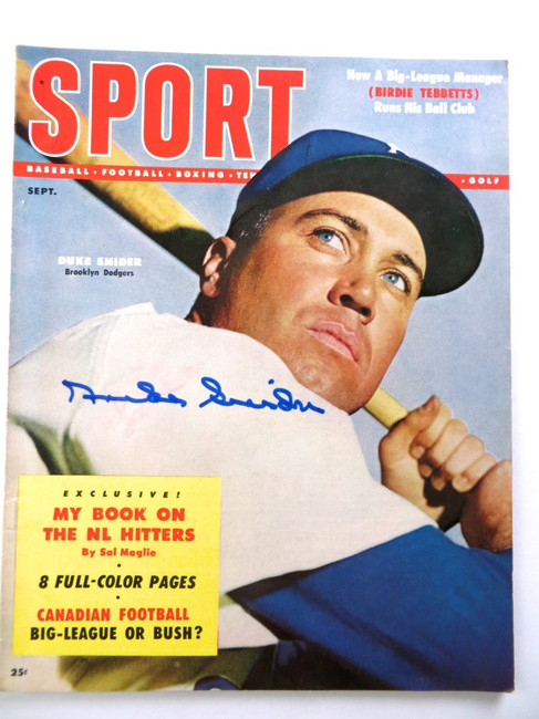 Duke Snider Signed Autographed Magazine SPORT 1954 Dodgers JSA AG71422