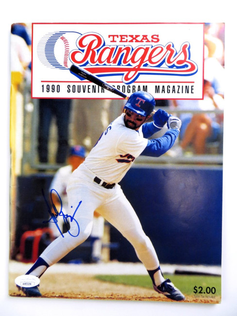 Harold Baines Signed Autographed Game Program 1990 Texas Rangers JSA AH03254