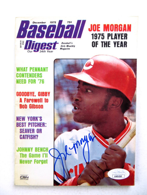 Joe Morgan Signed Autographed Magazine Baseball Digest 1975 Reds JSA AH04369