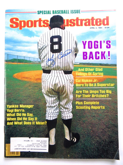 Yogi Berra Signed Autograph Magazine Sports Illustrated 1984 Yankees JSA AG71409