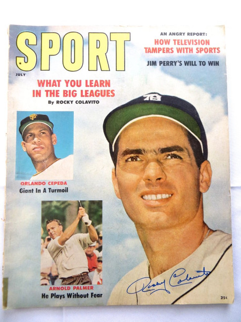Rocky Colavito Signed Autographed Magazine SPORT 1961 Tigers JSA AG71980