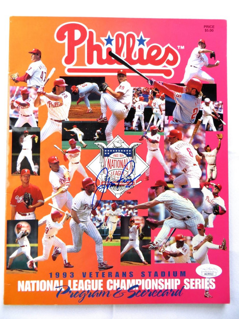 Jim Fregosi Signed Autographed Program 1993 NLCS Phillies JSA AG39513