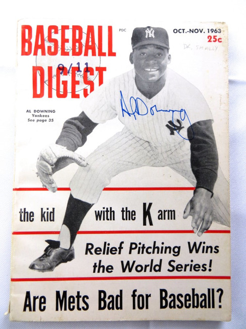 Al Downing Signed Autographed Magazine Baseball Digest 1963 Yankees JSA AG71929