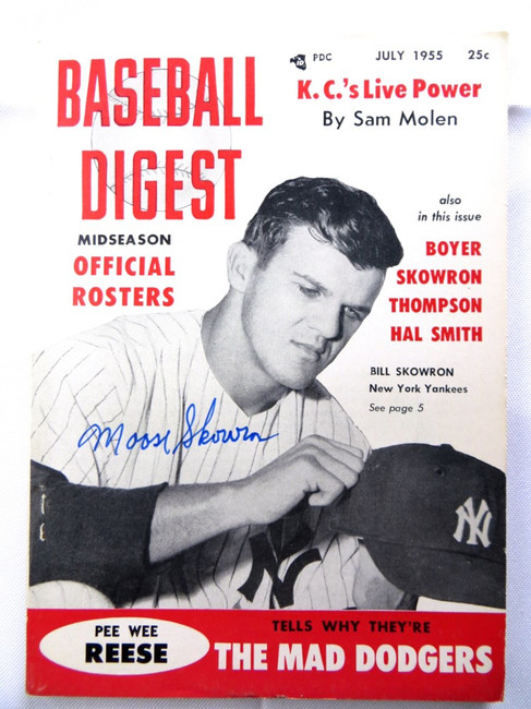 Bill Moose Skowron Signed Autographed Magazine Baseball Digest 1955 JSA AG39539