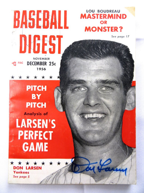 Don Larsen Signed Autographed Magazine Baseball Digest 1956 Yankees JSA AG71920