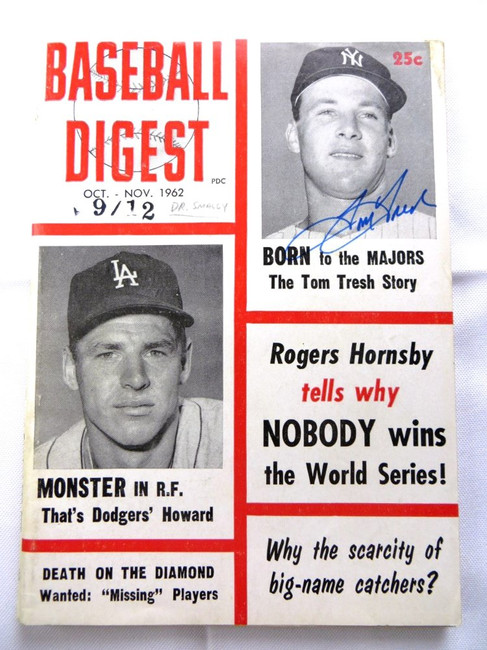 Tom Tresh Signed Autographed Magazine Baseball Digest 1962 Yankees JSA AG71936