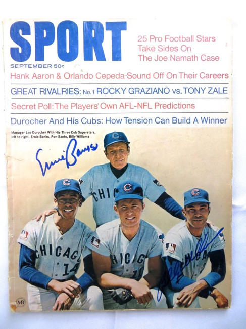 Ernie Banks Billy Williams Dual Autographed Magazine SPORT 1969 Cubs JSA AG71437