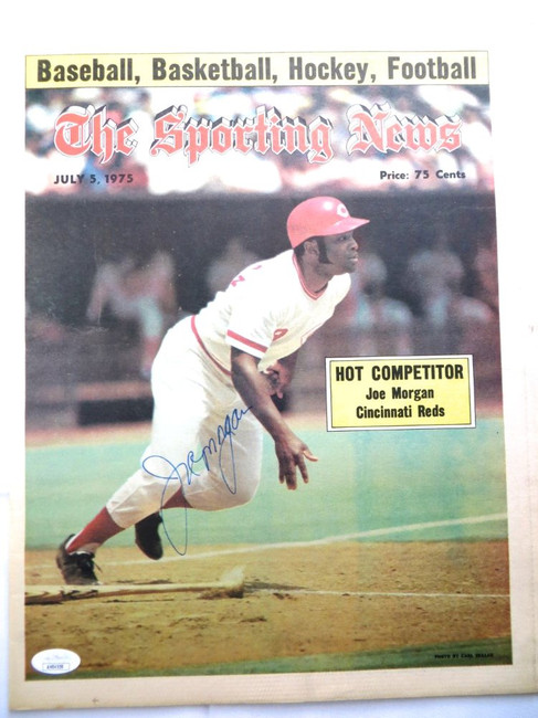 Joe Morgan Signed Autographed Newspaper Sporting News 1975 Reds JSA AH04559