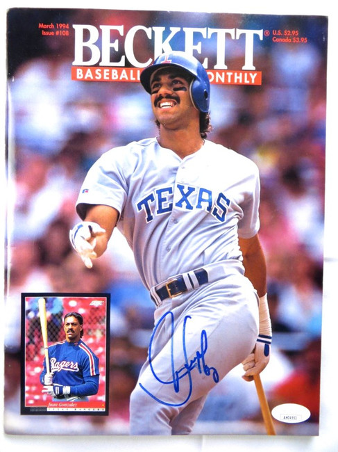 Juan Gonzalez Signed Autograph Magazine Street & Smith 1997 Rangers JSA  AH04550 - Cardboard Legends