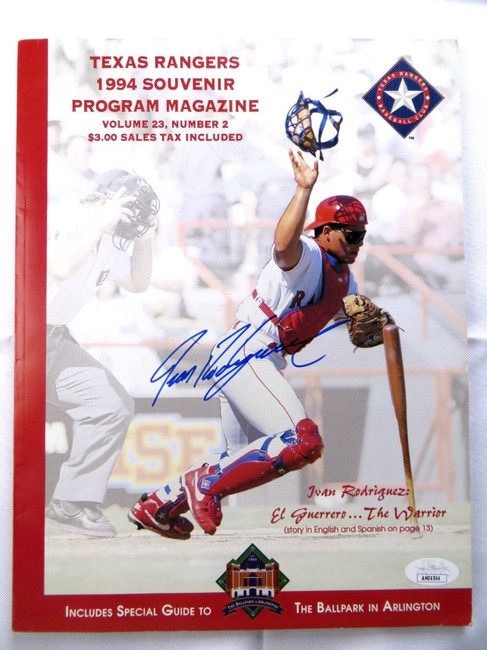 Ivan Rodriguez Signed Autographed Program 1994 Texas Rangers JSA AH04544