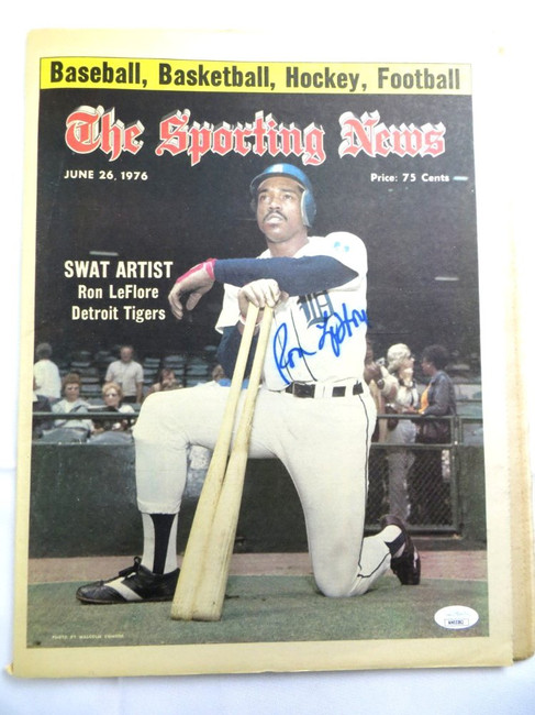Ron LeFlore Signed Autographed Newspaper Sporting News 1976 Tigers JSA AH03382