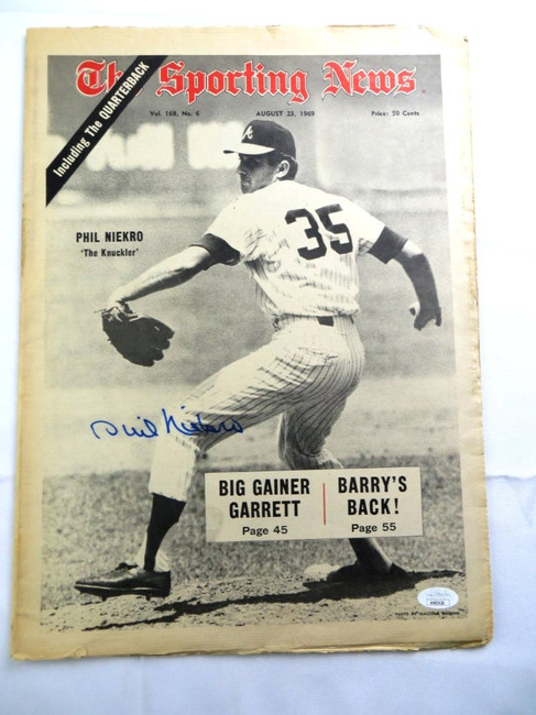 Phil Niekro Signed Autographed Newspaper Sporting News 1969 Braves JSA AH03426