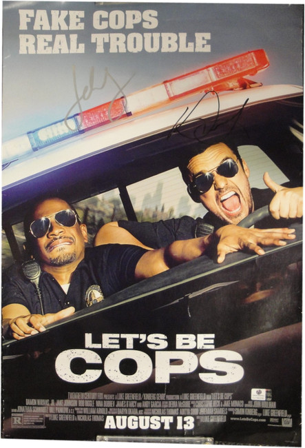 Jake Johnson & Damon Wayans Jr Lets Be Cops 14x20 Signed Photo GA 766208