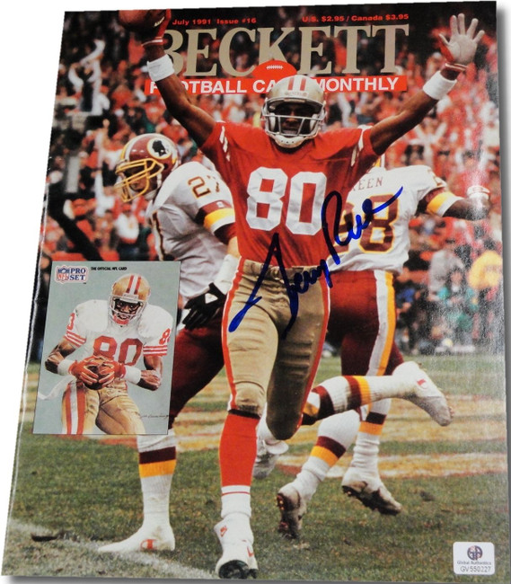Jerry Rice Autographed Signed Beckett Football Monthly Magazine with COA GAI