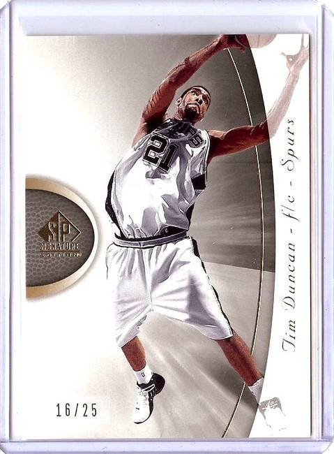 Tim Duncan 2005-06 SP Signature Edition Gold Parallel Spurs #83 16/25