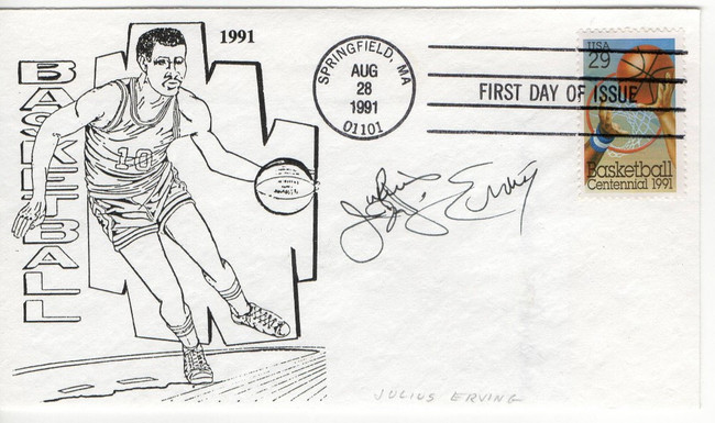 Julius Erving Signed Autographed First Day Issue Cover 76ers FDC JSA AF31000