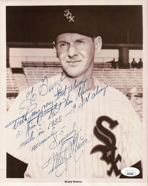 Marty Marion Signed Autographed 8X10 Photo Chicago White Sox JSA AH03508