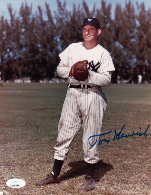 Tom Henrich Signed Autographed 8X10 Photo Vintage New York Yankees JSA AH03366