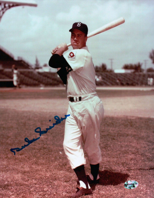 Duke Snider Signed 8X10 Vintage Photo Autograph Dodgers Pose Swing Auto COA