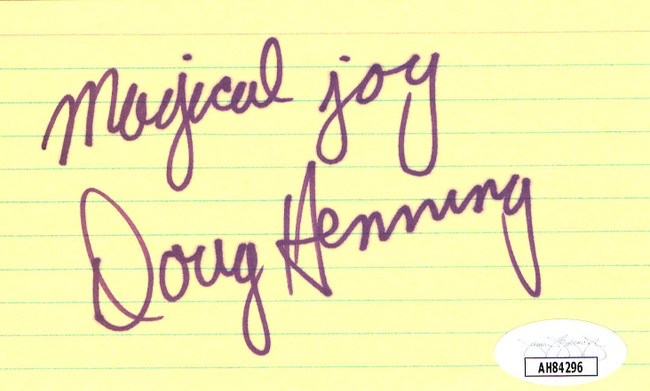 Doug Henning Signed Autographed Index Card Legenary Magician JSA AH84296