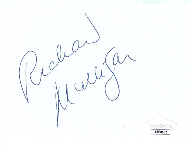 Richard Mulligan Signed Autographed Cut Signature Soap Empty Nest JSA AD30662