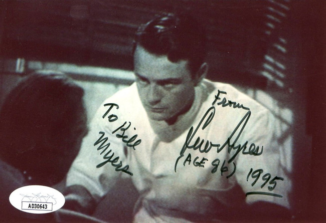 Lew Ayres Signed Autographed 4X6 Photo Dr. Kildare Movie Scene JSA AD30643