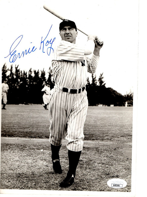 Ernie Koy Signed Autographed 7X10 Photo New York Yankees JSA AH03561