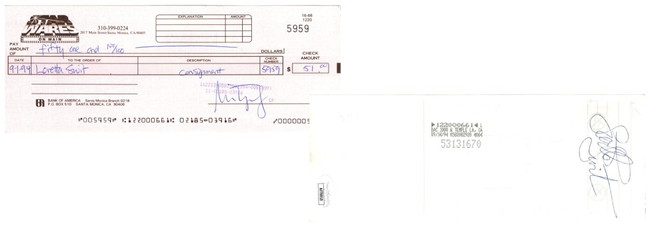 Loretta Swit Signed Autographed Bank Check MASH Hot Lips Houlihan JSA AF70010