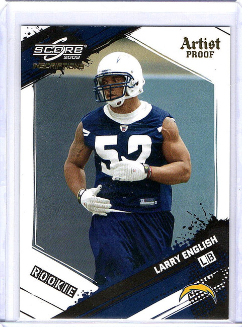 Larry English 2009 Score Inscriptions RC Artist's Proof Chargers #366 17/32