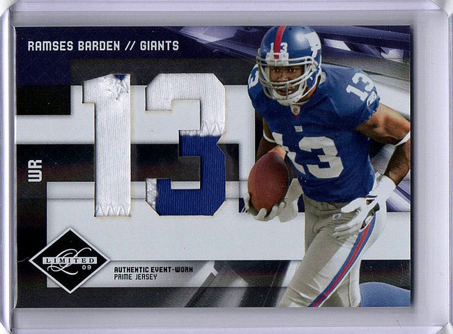 Ramses Barden 2009 Limited Jumbo 3 Color Patch New York Giants #8 10/10