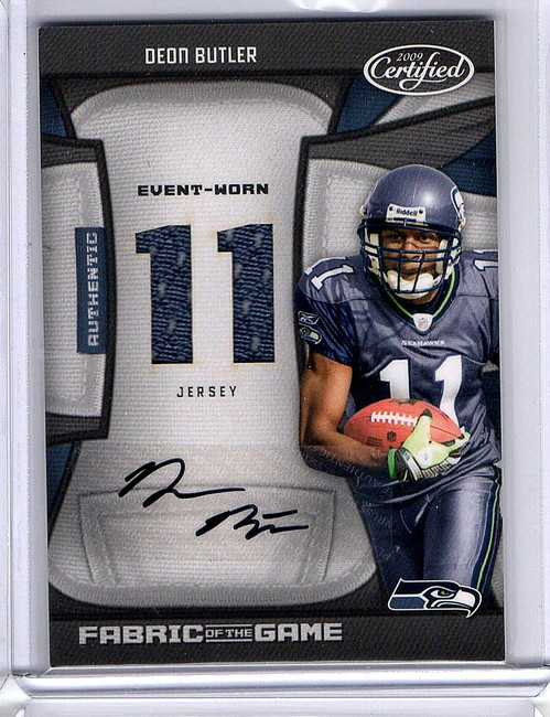 Deon Butler 2009 Certified Fabric of the Game Jersey Auto Seahawks #21 10/25