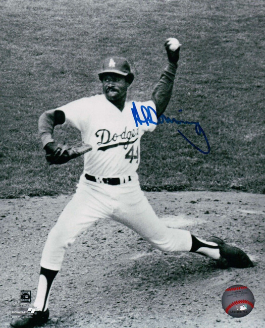 Al Downing Signed 8X10 Photo Autograph LA Dodgers B/W Pitching Higher Auto w/COA