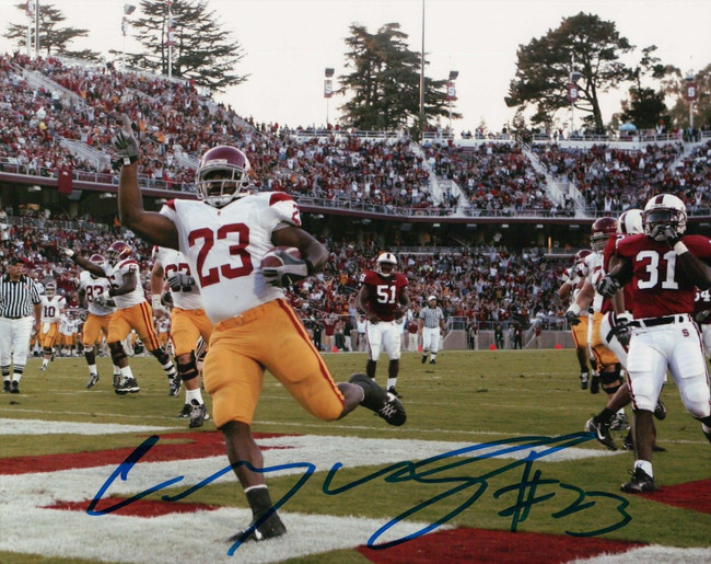 Chauncey Washington Signed 8X10 Photo Autograph USC Road Touchdown Auto COA