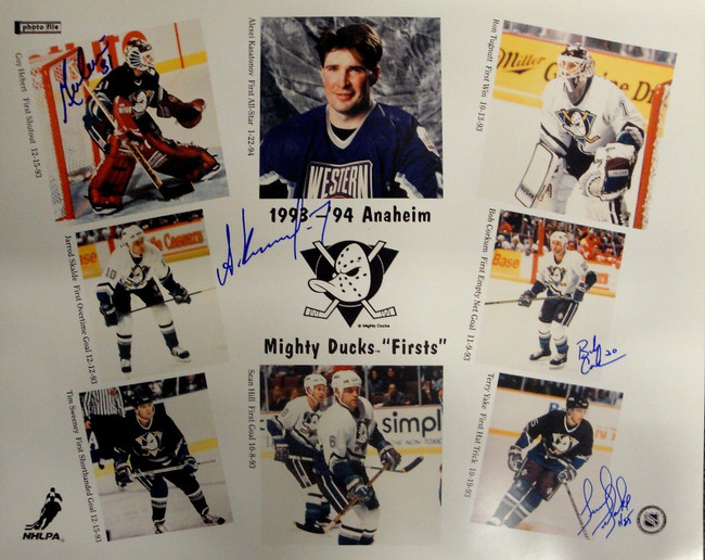 Guy Hebert Kasatonov Yake Corkum Hand Signed Autographed 16x20 Photograph Ducks