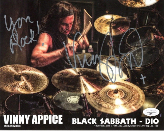 Vinny Appice Signed Autographed 8X10 Photo Black Sabbath Dio Drummer JSA COA