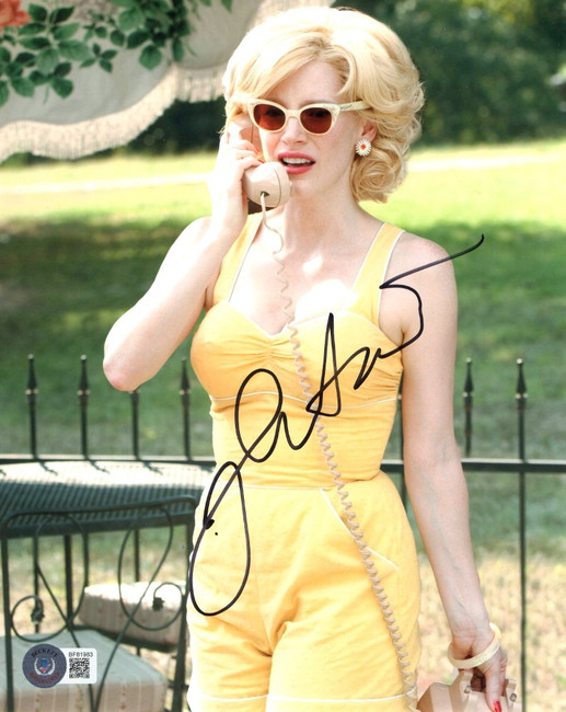 Jessica Chastain Sign Autographed 8X10 Photo The Help Holding Phone BAS BF81983